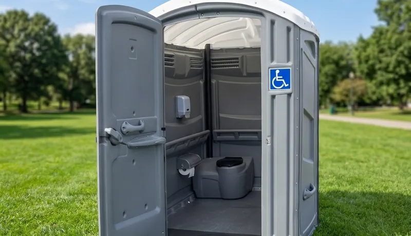 ADA-Compliant Porta Potty clean interior in San Antonio, TX