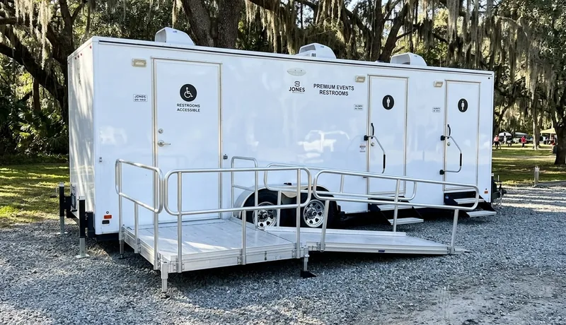 ADA Restroom Trailer clean interior in San Antonio, TX