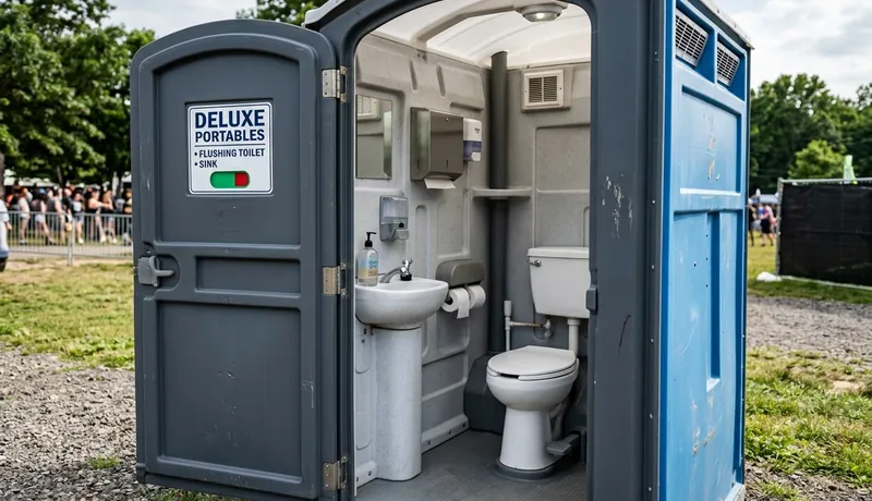 Deluxe Porta Potty (with Flushing) on-site placement in San Antonio, TX