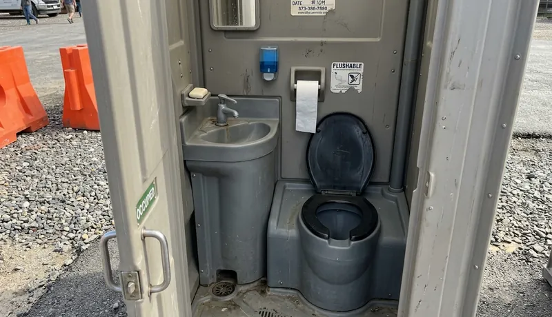 Flushable Porta Potty on-site placement in San Antonio, TX