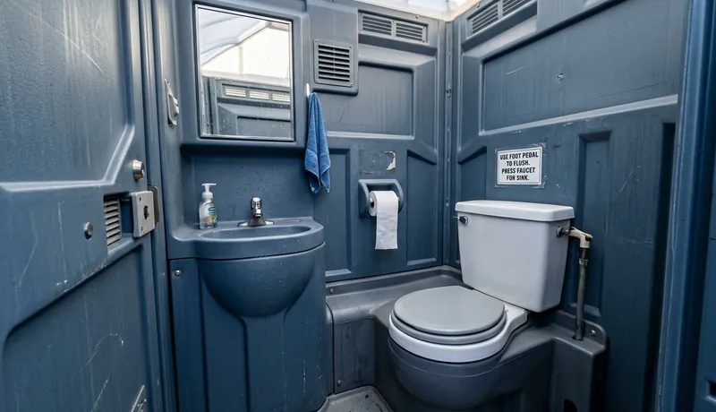 Flushable Porta Potty clean interior in San Antonio, TX