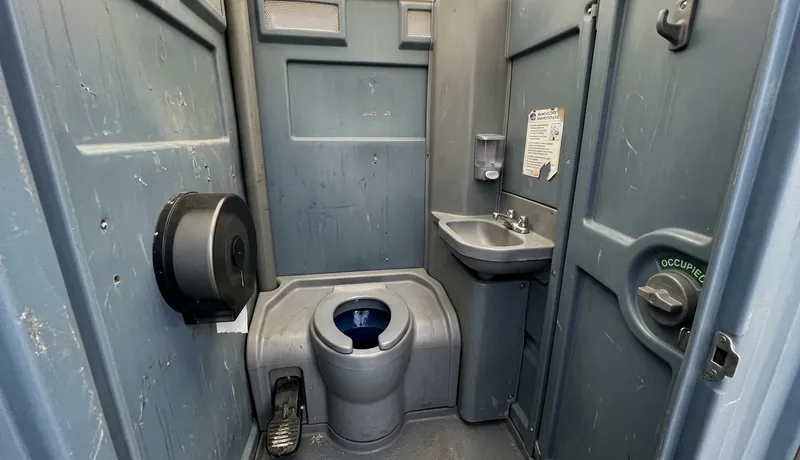 Flushable Porta Potty event setup in San Antonio, TX
