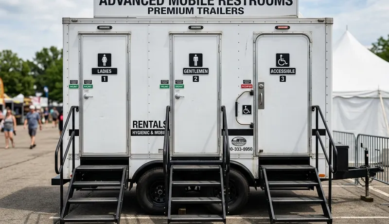 Restroom Trailer event setup in San Antonio, TX