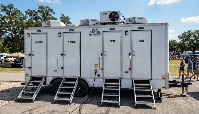 Restroom Trailer construction deployment in San Antonio, TX