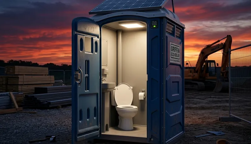 Solar-Powered Porta Potty rental unit in San Antonio, TX