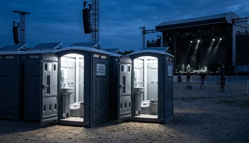 Solar-Powered Porta Potty construction deployment in San Antonio, TX