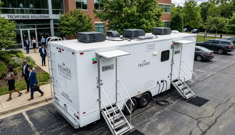 VIP Restroom Trailer on-site placement in San Antonio, TX